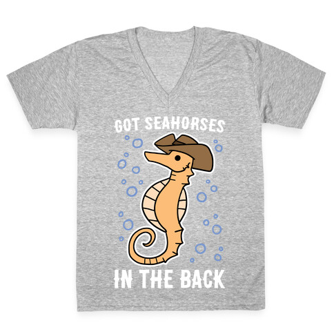 Got Seahorses in the Back V-Neck Tee Shirt