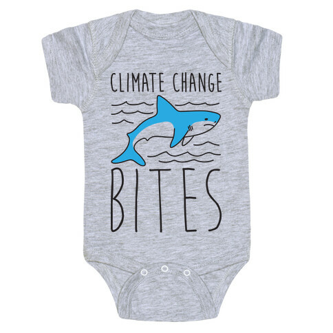 Climate Change Bites Shark Baby One-Piece