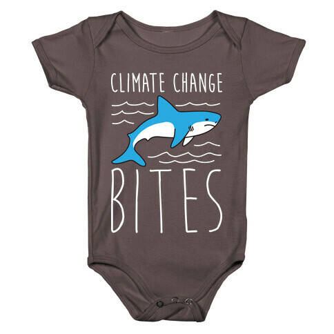 Climate Change Bites Shark Baby One-Piece