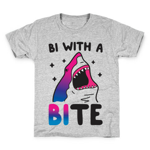 Bi With A Bite Bisexual Shark Kids T-Shirt