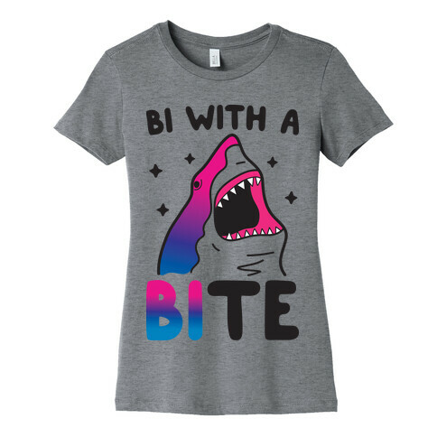 Bi With A Bite Bisexual Shark Womens T-Shirt