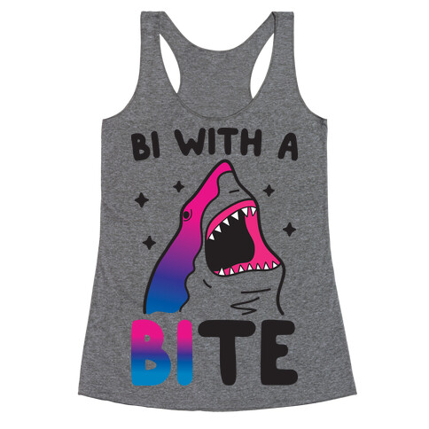 Bi With A Bite Bisexual Shark Racerback Tank Top