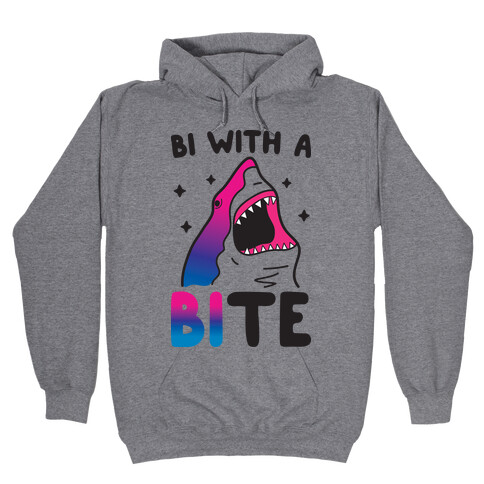 Bi With A Bite Bisexual Shark Hooded Sweatshirt