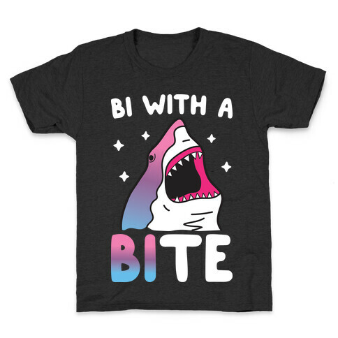 Bi With A Bite Bisexual Shark Kids T-Shirt