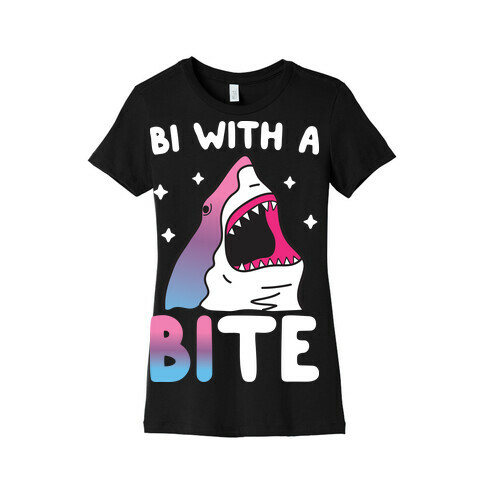 Bi With A Bite Bisexual Shark Womens T-Shirt