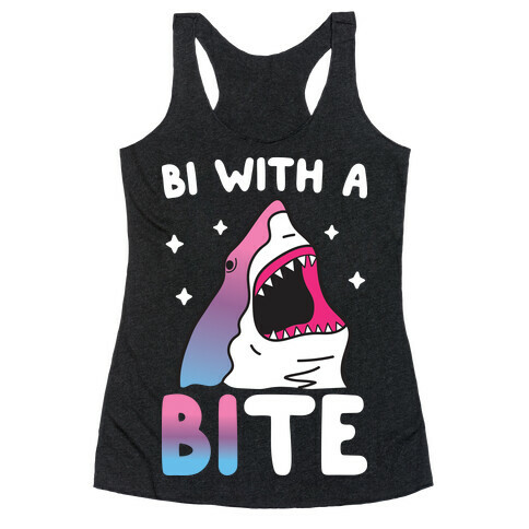 Bi With A Bite Bisexual Shark Racerback Tank Top