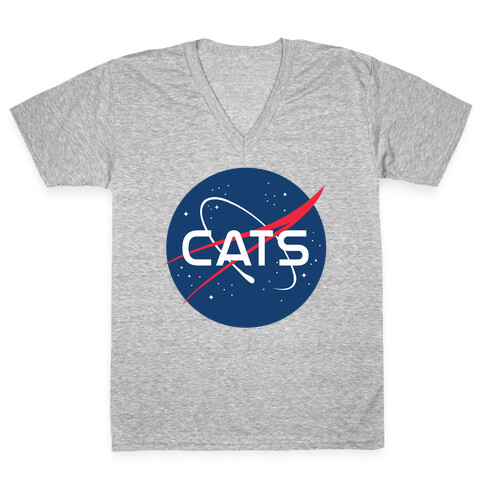 Cats Nasa Parody V-Neck Tee Shirt