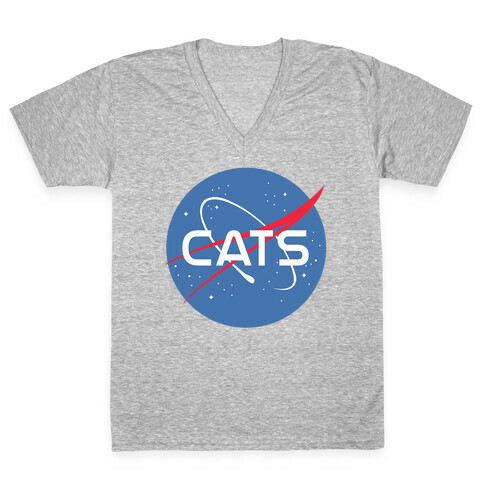 Cats Nasa Parody V-Neck Tee Shirt
