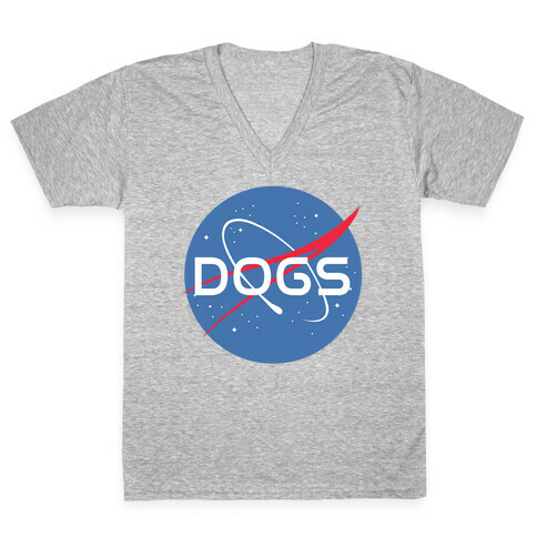 Dogs Nasa Parody V-Neck Tee Shirt