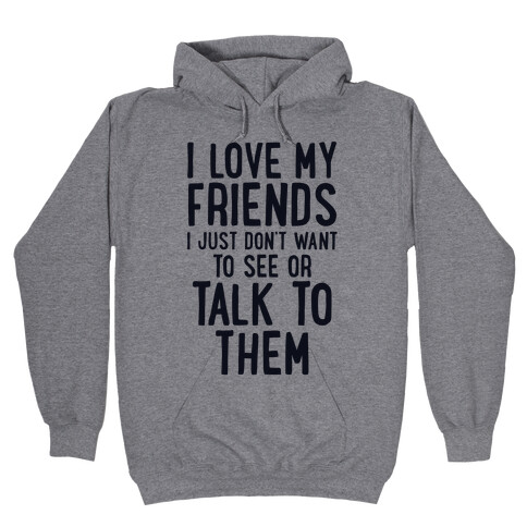 I Love My Friends, I Just Don't Want To See Or Talk To Them Hooded Sweatshirt