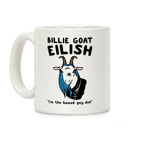 Billie Goat Eilish Parody White Print Coffee Mug