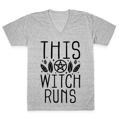 This Witch Runs V-Neck Tee Shirt