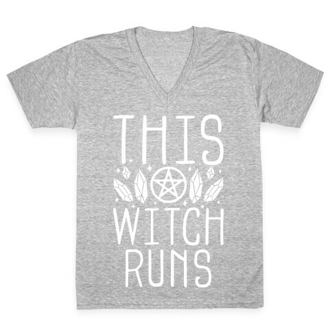 This Witch Runs V-Neck Tee Shirt