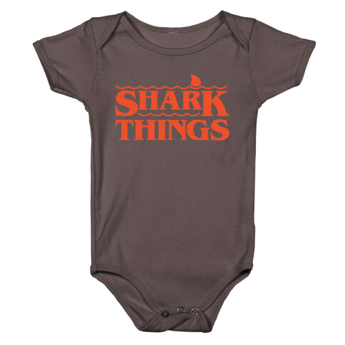 Shark Things Parody White Print Baby One-Piece