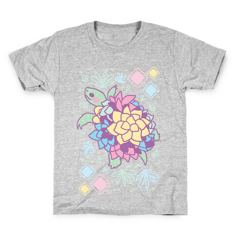 Pastel Succulent Turtle Kids T-Shirt