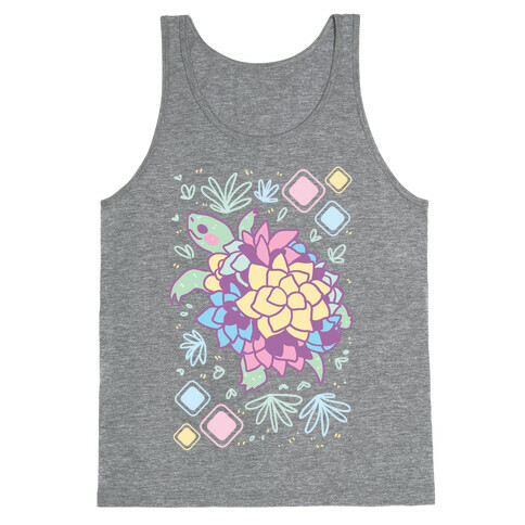 Pastel Succulent Turtle Tank Top