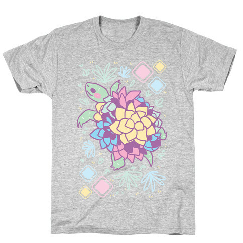 Pastel Succulent Turtle T-Shirt