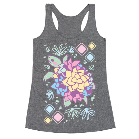 Pastel Succulent Turtle Racerback Tank Top