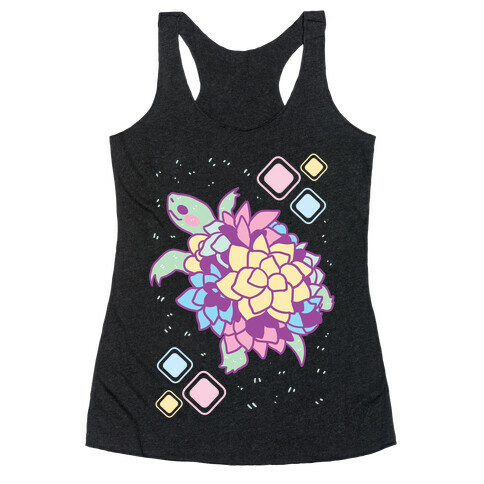 Pastel Succulent Turtle Racerback Tank Top