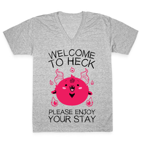 Welcome To Heck, Please Enjoy Your Stay V-Neck Tee Shirt