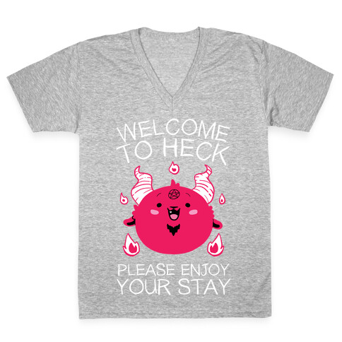 Welcome To Heck, Please Enjoy Your Stay V-Neck Tee Shirt