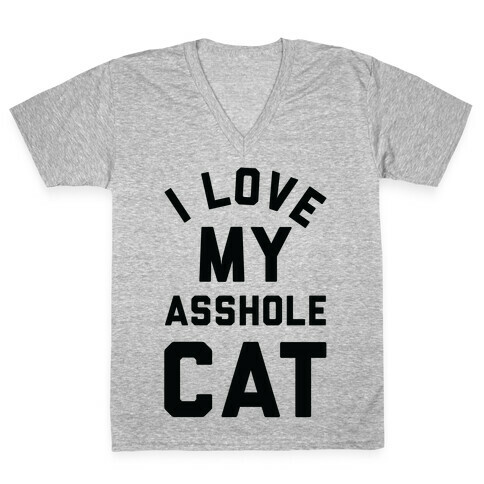 I Love My Asshole Cat V-Neck Tee Shirt