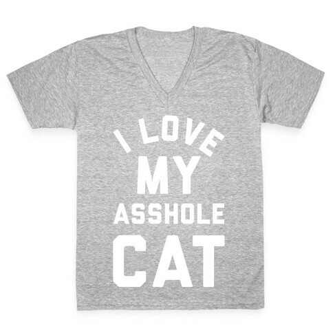 I Love My Asshole Cat V-Neck Tee Shirt