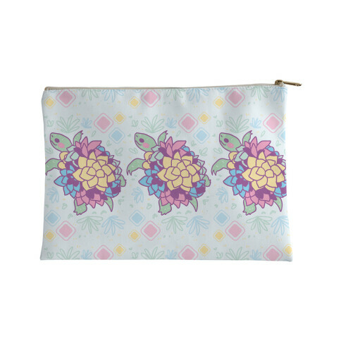 Pastel Succulent Turtle Accessory Bag