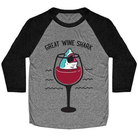 Great Wine Shark Baseball Tee