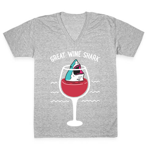 Great Wine Shark V-Neck Tee Shirt