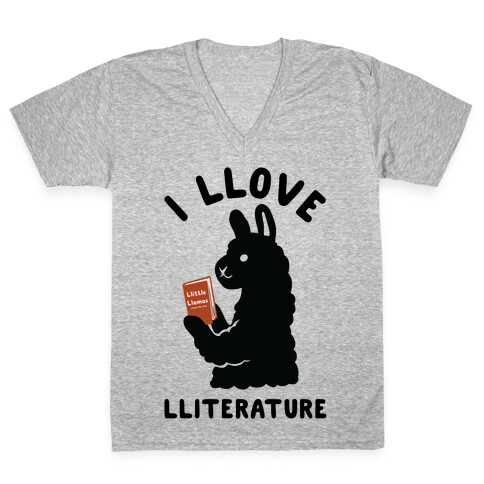 I Llove Lliterature V-Neck Tee Shirt