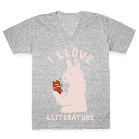 I Llove Lliterature V-Neck Tee Shirt