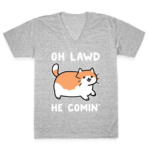 Oh Lawd, He Comin' V-Neck Tee Shirt