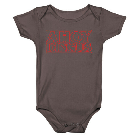 Ahoy Dingus Parody White Print Baby One-Piece