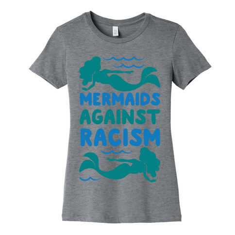 Mermaids Against Racism White Print Womens T-Shirt