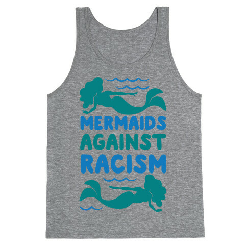 Mermaids Against Racism White Print Tank Top