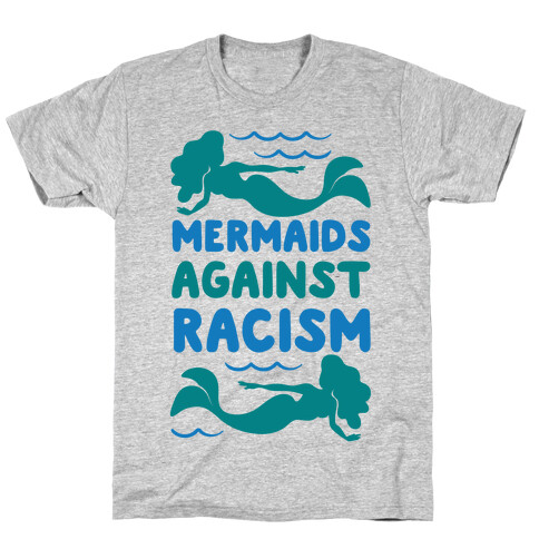 Mermaids Against Racism White Print T-Shirt