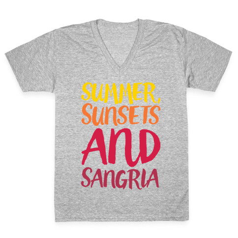 Summer Sunsets and Sangria V-Neck Tee Shirt
