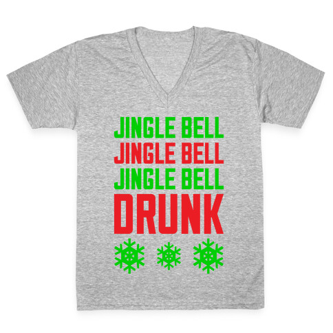 Jingle Bell Drunk V-Neck Tee Shirt