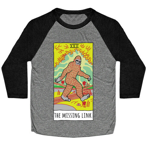 The Missing Link Bigfoot Tarot Baseball Tee