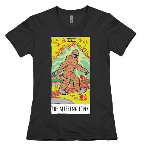 The Missing Link Bigfoot Tarot Womens T-Shirt