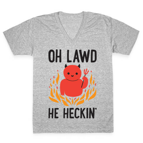 Oh Lawd He Heckin' V-Neck Tee Shirt