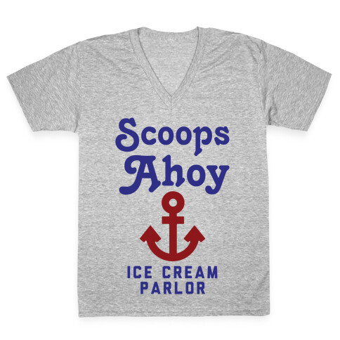 Scoops Ahoy Logo Parody V-Neck Tee Shirt