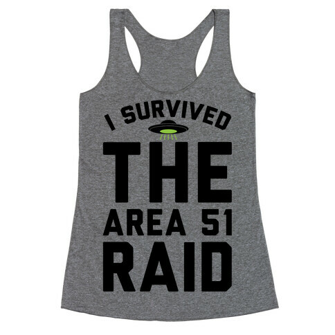 I Survived The Area 51 Raid Parody Racerback Tank Top