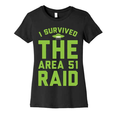 I Survived The Area 51 Raid Parody White Print Womens T-Shirt