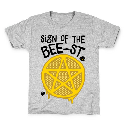 Sign Of the Bee-st Satanic Bee Parody Kids T-Shirt