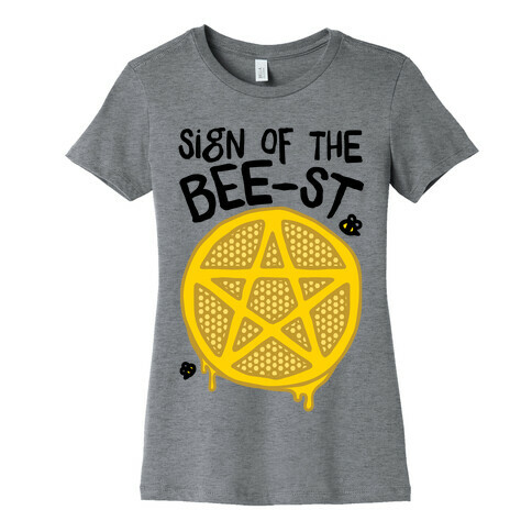 Sign Of the Bee-st Satanic Bee Parody Womens T-Shirt