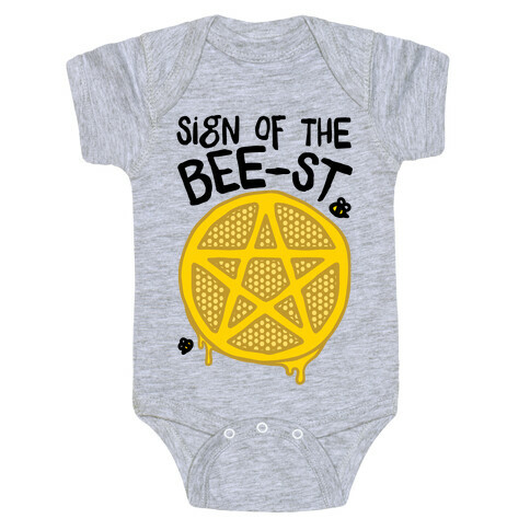 Sign Of the Bee-st Satanic Bee Parody Baby One-Piece