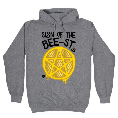 Sign Of the Bee-st Satanic Bee Parody Hooded Sweatshirt