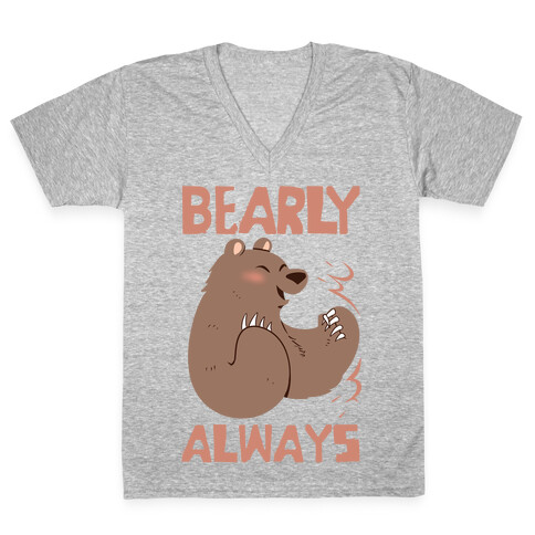 Bearly Apart, Always Together (Left) V-Neck Tee Shirt